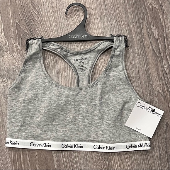 Calvin Klein Logo Classic Carousel Racerback Bralette - Picture 1 of 2
